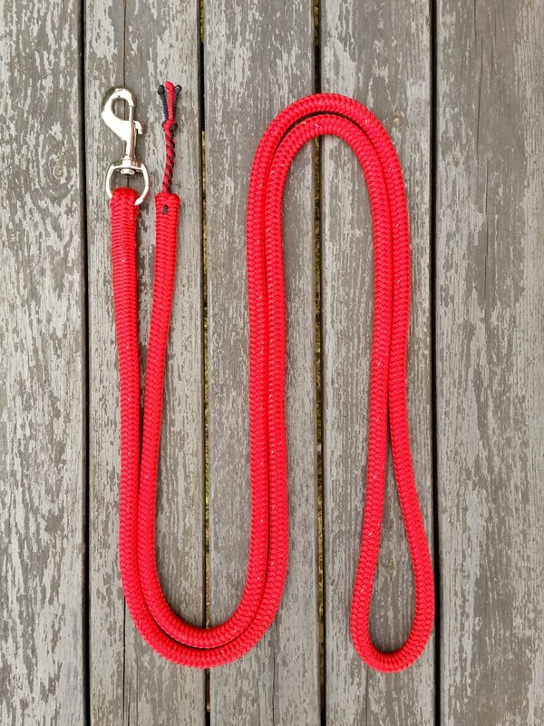 Lead Rope With Bolt Snap And Four Strand Braid Tassel 14 Mm 3 M Red